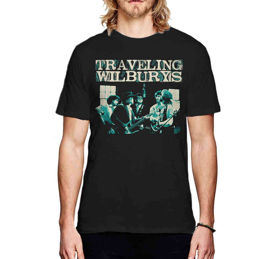 Traveling Wilburys - Performing Heren Tshirt - Zwart